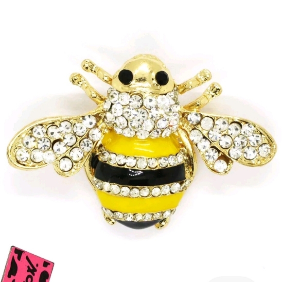 Gold and Yellow Bee Brooch Betsey Johnson NWT - Picture 1 of 3